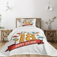 thumbnail image 3 of Ambesonne Digital Quilted Bedspread Set 2 Pcs, Eighteenth Birthday, Twin Size, Multicolor, 3 of 6