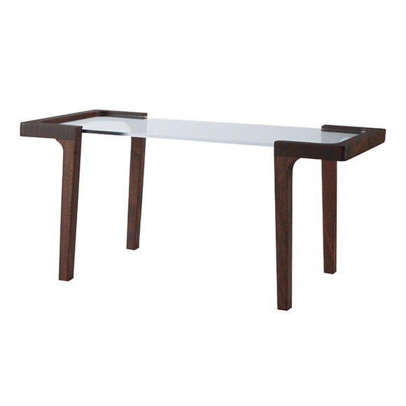 Dollhouse Furniture Table Modern Minimalist Miniature Desk for 12 Inch Doll for Dining Room Study Room Decoration , Walnut