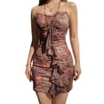thumbnail image 3 of TRKIYQC marrón Hada Mini vestido 90s Vintage Spaghetti Strap volantes Vestido corto encaje Boho fiesta vacaciones vestido mujer Y2K Streetwear TRKIYQC moderno, 3 of 9