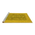 thumbnail image 2 of Ahgly Company Machine Washable Indoor Round Oriental Yellow Traditional Area Rugs, 6' Round, 2 of 4