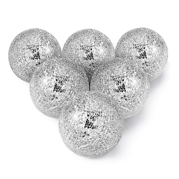 Final Clearance! 6pcs Decorative Glass Balls Mosaic Table Orbs Decor Glass Mosaic Orbs Sphere Decorative Balls Centerpiece Balls for Bowls Vases Dining Table