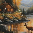 thumbnail image 5 of Patifu Deer Cabin River Bathroom Shower Curtain Set 100% Polyester Washable Shower Curtain with Hooks 36"x72, 5 of 7