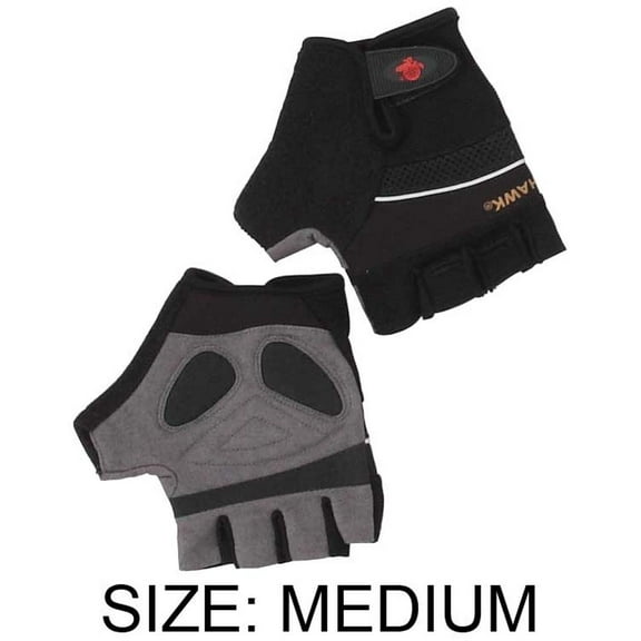 TUFFSTUFF Men's Fingerless Gloves | Medium Size (501/M) | Gray Padded Palms | Synthetic Suede & Black Spandex | Adjustable Strap | Cooling Mesh Back