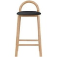 thumbnail image 4 of Meridian Furniture Calvin 27" Vegan Leather Stool in Black & Natural, 4 of 10