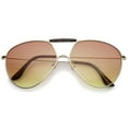 thumbnail image 1 of sunglassLA Unisex Modern Brow Bar Slim Temple Metal Frame Gradient Colored Lens Aviator Sunglasses 62mm (Gold-Tortoise / Orange-Yellow) - 62mm, 1 of 4