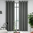 thumbnail image 2 of Deconovo Room Darkening Curtains Pack of 2, Energy Saving, Dark Gray, 55W x 84L Inch, Noise Reducing Thermal Insulated Drapes for Living Room Windows, 2 of 8