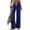 Navy, variant on Womens Wide Leg Jeans High Waisted Stretchy Baggy Straight Leg Drawstring Trendy Denim Pants Summer