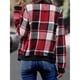 thumbnail image 5 of Chaquetas de Mujer Informales con Cremallera, de Franela A Cuadros, Larga, Holgadas, Ideales para Otoño. Rojo S, 5 of 7