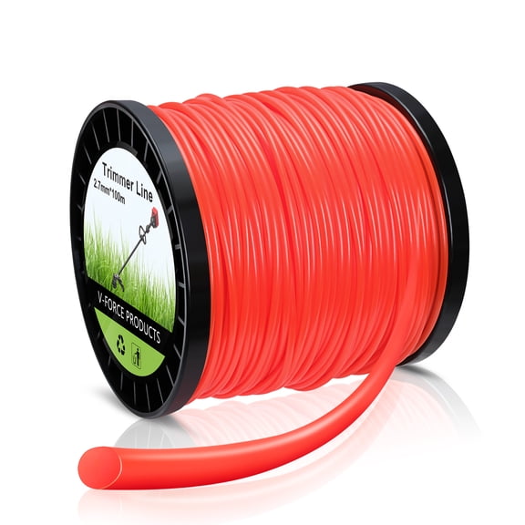 UCINNOVATE 105 Trimmer Line Heavy Duty, Round Nylon Weed Eater String 2.7mm × 100m, Flexible Weed Wacker String Fits Most String Trimmers (Orange)