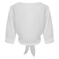 thumbnail image 7 of Sewkxo Summer Cardigans for Women Lightweight Cropped Sheer Chiffon Shrug for Tie Front Elbow Sleeve Beach Cover Up Top,White M, 7 of 7