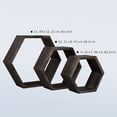 thumbnail image 2 of WONFUlity Hexagon Floating Shelves Wall Mounted Wood Farmhouse Storage Honeycomb Wall Shelf, Hexagonal Wall Shelves for Bedroom, Living Room, Office, Bathroom, 3pc, Driftwood Finish, Walnut, 2 of 6