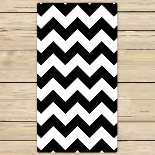 ABPHQTO Toallas de rayas, negro, blanco, Chevron, zigzag, rayas, patrón, playa, toallas de baño, baño, cuerpo, toalla de ducha, envoltura de baño, para uso doméstico 75x140 cm ABPHQTO Towel-QQ004-30x56