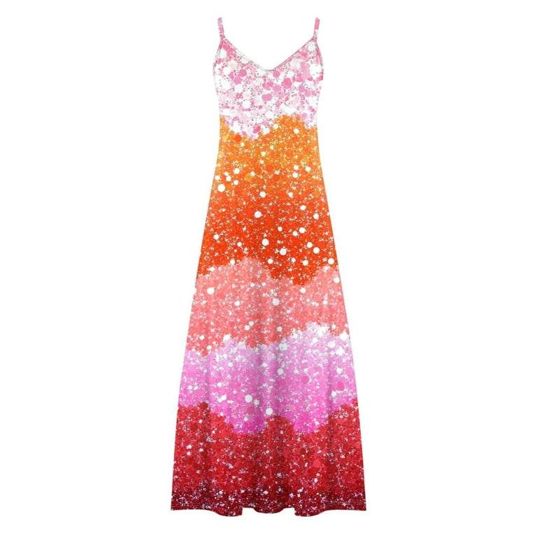 orange and pink slip dress Pink & Orange Checker Slip Dress  BeEverthine