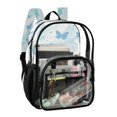 thumbnail image 2 of Large Clear PVC Backpack Heavy Duty See Through Backpack for Adults Work Travel, Blue Butterfly Stars Printed 12L, 2 of 8