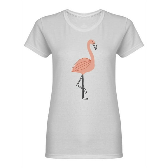 Cute Flamingo Design Shaped T-Shirt Women -Image by Shutterstock, Female x-Large