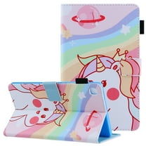 For Samsung Galaxy Tab A8 10.5 Case Model SM-X200/X205, Allytech Unicorn PU Leather Multi-Angle Viewing Stand Shell with Pen Holder Card Pocket Cute Case for Galaxy Tab A8 10.5" 2021, Rainbow Unicorn