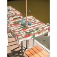 thumbnail image 2 of Outdoor Tablecloth with Umbrella Hole for Patio/Picnic/Party/Camping, Strawberry Waterproof Table Cloth Square Cover Washable, Fruits Green Palm Leaves Red Striped (54"x 54"), 2 of 9