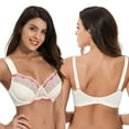thumbnail image 6 of Curve Muse Plus Size Minimizer Underwire Bra With Lace Embroidery-2 Pack-BLUE HAZE,LT PINK-40DD, 6 of 7