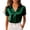 #02 Green 【Stock Up in Style: Mix & Match Any 2 Colors】, variant on Women's Short Sleeve Half Button Lapel Top Shirts Blouses, Solid Color Satin Shirt, Crewneck Loose Fit Casual Comfortable Commuting Work Office Vacation Outfits Fashion Essential Gift for Women