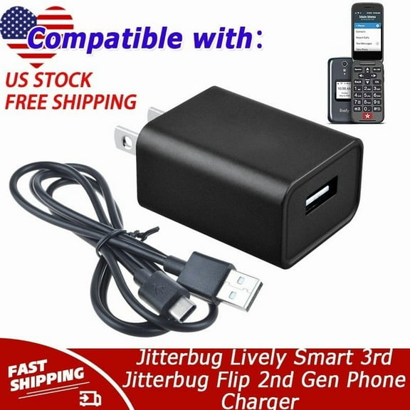 Charger Compatible with Jitterbug Lively Smart 3rd Jitterbug Flip 2nd Gen Phone