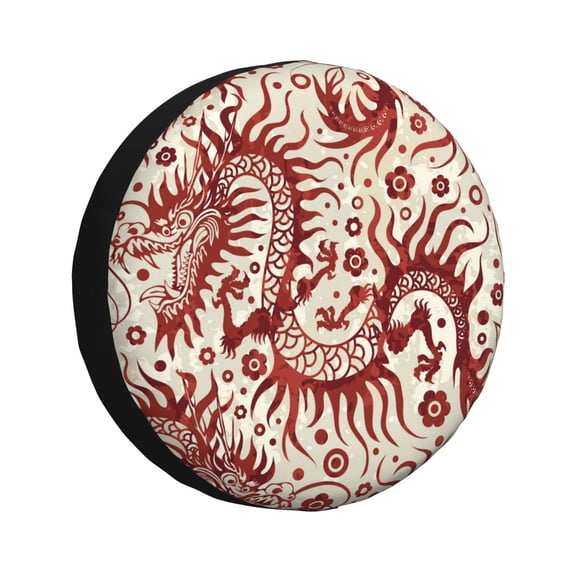 Kdxio Spare Tire Cover for RV Trailer, Waterproof Wheel Cover,Camper Spare Tire Cover Fit for Rv SUV Truck Travel Trailer 14 inch-Dragons1