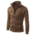 thumbnail image 3 of ClodeEU Woman Plus Size Jacket Clearance Top Fashion Mens Slim Designed Lapel Cardigan Coat Jacket Flash Picks Coffee XL, 3 of 3