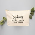thumbnail image 4 of Koyal Wholesale Funny Makeup Bag Canvas Cosmetic Bag with Zipper Eyebrows Speak Louder Than Words Makeup Pouch, 4 of 5