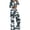 Gray, variant on Womens 2 Piece Outfits Camo Cargo Sets Long Sleeve V Neck One Button Crop Top with Wide Leg Pant with Pockets (M, Purple)