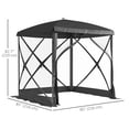 thumbnail image 3 of Outsunny Pop-Up Screen House Gazebo Camping Instant Setup Tent, Black, 3 of 10