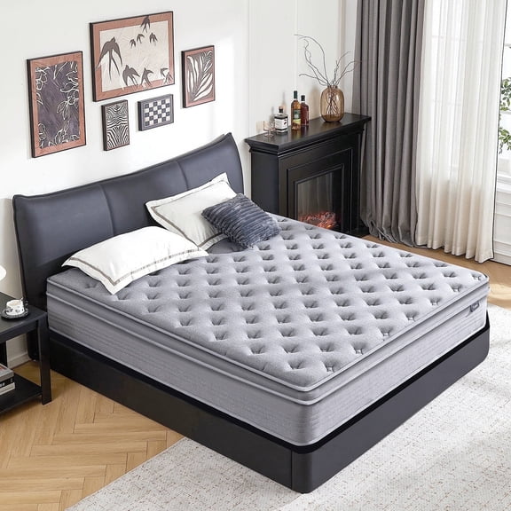 Queen Mattress, 12 Inch Queen Size Hybrid Memory Foam Mattress with Upgrade Pocket Springs, Pressure Relief, Breathable Comfort and Durable, CertiPUR-US Certified, Medium Firm