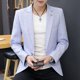 thumbnail image 3 of Chaqueta de traje de lino gris para hombre, chaqueta de un solo pecho, blazer para hombre, novedad de verano en ropa sencilla, moda 2024, informal, clásica, 3 of 5