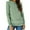 Green, variant on UVN Womens Shirts Crewneck Long Sleeve Tshirts Fall Casual Ladies Tops