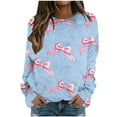 thumbnail image 2 of Craaazy Warm Plush Winter Pullover Women's Fashionable Printed Round Neck Long Sleeved Pullover Off Shoulder Tops Gifts For Women, 2 of 5