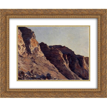 Gustave Caillebotte 2x Matted 24x20 Gold Ornate Framed Art Print 'Cliff at Villers sur Me'