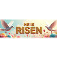 thumbnail image 4 of He is Risen Floral Cross Easter Celebration Banner Church Decor Spring Religious Backdrop Christian Event Decoration Resurrection Sunday, 4 of 4