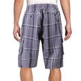 thumbnail image 2 of Men's Plaid Checkered Multi Pocket Elastic Waist Lightweight Casual Cargo Shorts (14 Grey/White/Black, XL), 2 of 3