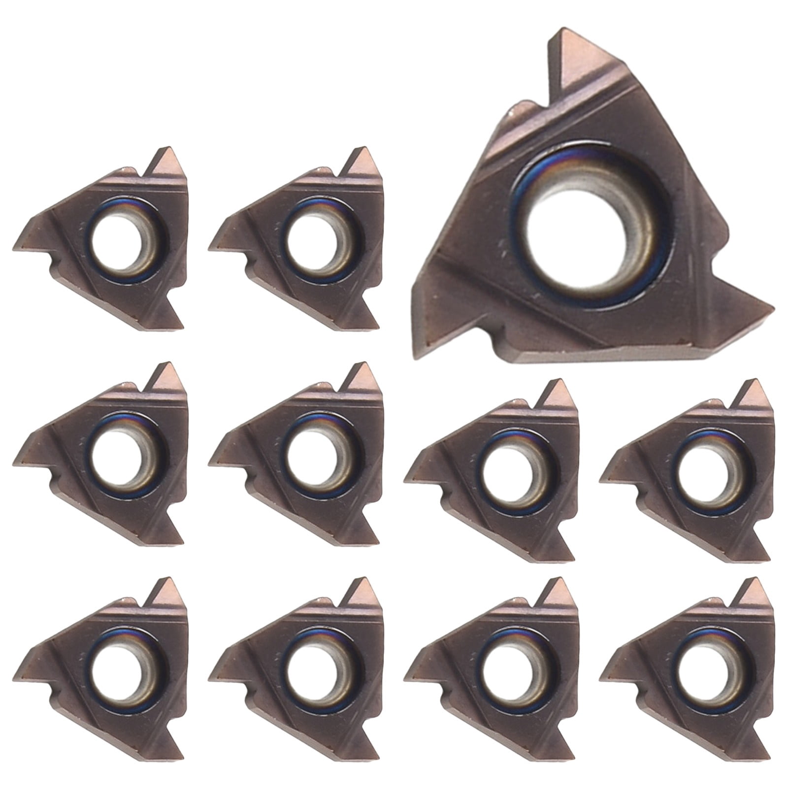 Lot De 10 Inserts En Carbure Modèle 16IR AG55 - Pour Tournage CNC Semi-finition Et Finition - Compatible Avec De Nombreux Tours - 9