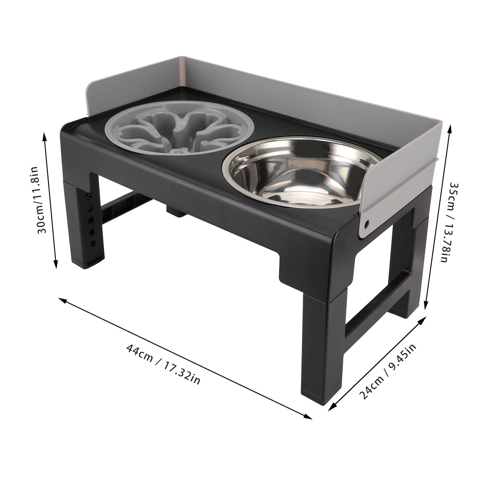 Raised Dog Food Bowls, High Baffle Stable Base Dog Feeding Bowl Reduced Neck Pressure Adjustable  For Home