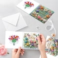 thumbnail image 6 of 6pcs Diamond Painting Kit Greeting Card, Tulip Butterfly 5D DIY Diamond Handmade Holiday Greeting Card with Envelope, Christmas Gift Congratulation, 6 of 7