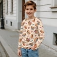 thumbnail image 4 of POLERO 2 Pack Capybara Girls Long Sleeve Shirts 11-12 Years Soft Crewneck Long-Sleeve Loose T-Shirts Cute Basic Tops Layering Tees, 4 of 6