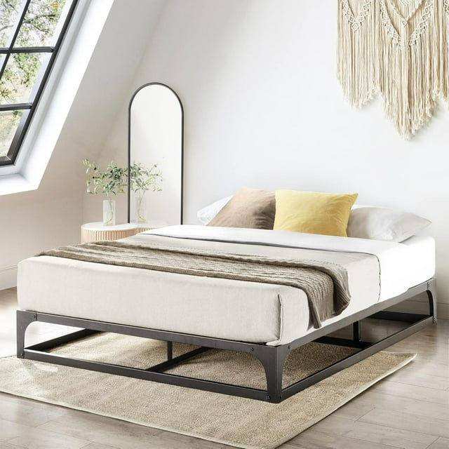 Mellow Ace of Base Metal Platform Low Profile Bed Frame, Hinged 9 Inch, King