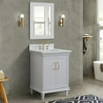 thumbnail image 2 of 25 in. Single Wooden Vanity  White with White Quartz Rectangle Sink, 2 of 12