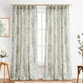 thumbnail image 2 of Cortinas Jinachan, mezcla de lino floral, 275 x 100 cm, color verde navideño, 2 of 9