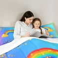 thumbnail image 4 of jejeloiu 3D Cartoon Rainbow Bedding Comforter Set,Gold Stars Twin Comforter Sets,Colorful Ombre Bedding Set For Girls,Luxury Bedroom Decor,2-Piece, 4 of 8