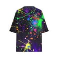 thumbnail image 7 of Qulqfy Womens Tops Plus Size Short Sleeve Crew Neck Loose Neon Pullover Blouse Shirts for Women L, 7 of 7