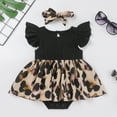 thumbnail image 4 of FYMNSI Mommy and Me Dresses with Headband Leopard Print Ruffle Sleeveless/ Flutter-Sleeve Tank Sundress Mom Daughter Matching Outfit Set (Baby 6-9M), 4 of 9
