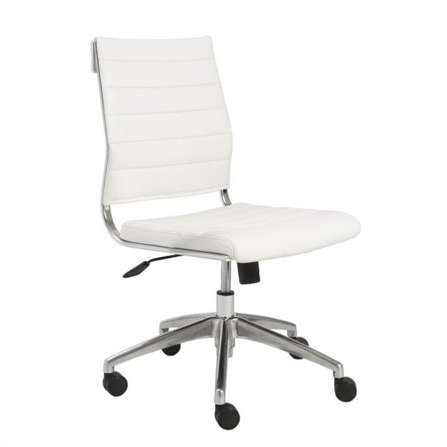 Brika Home Chaise de Bureau à Dossier Bas en Blanc