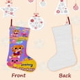 thumbnail image 3 of PINKFONG Tema: Calcetines de Navidad, fino lino blanco para colgar en escaleras y chimenea, decoración navideña para el hogar, regalo de Navidad. 45cm × 32cm, 3 of 5