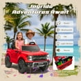 thumbnail image 5 of 24V Ride on Cars 2 Seater for Kids, Ford F150 Raptor Battery Powered Ride on Toys Truck with Remote Control, 4 Wheels Spring Suspension, Electric Car for Kids Toddler 3-8 w/Bluetooth & Lights, Red, 5 of 9
