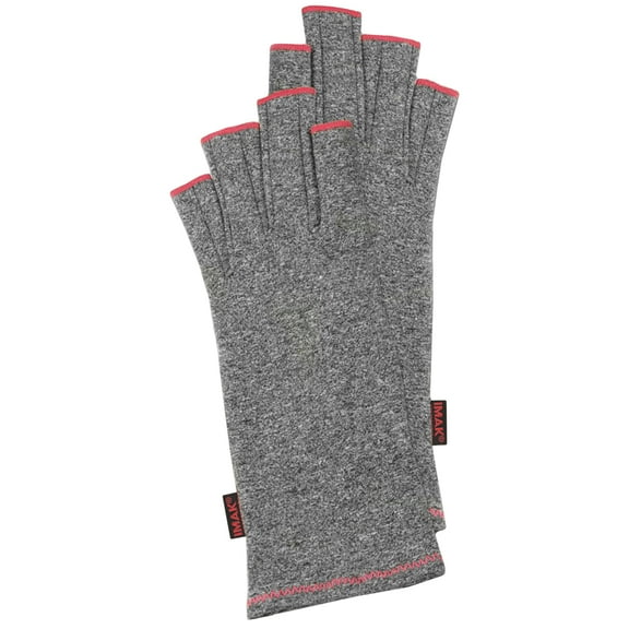 Brownmed IMAK Arthritis Pain Relief Compression Gloves - Medium - Gray/Ruby